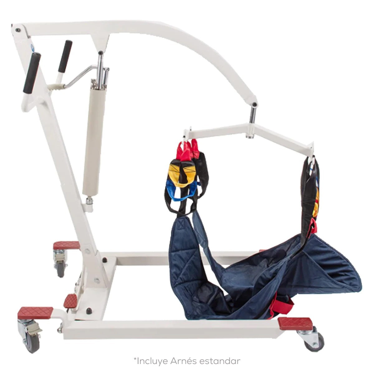 Grúa hidráulica manual para elevación de paciente con Base ajustable | Capacidad 185 kg Handy