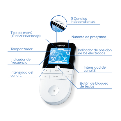 Electroestimulador EM49, TENS/EMS, 64 Aplicaciones Preprogramadas / EM49 Marca Beurer