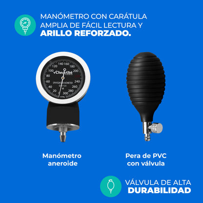 Kit Baumanómetro Aneriode y Estetoscopio Doble Checkatek para Adulto Checkatek