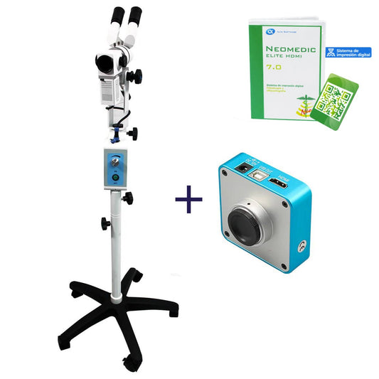 Kit Colposcopio de pedestal con luz LED + Colpocámara HDMI 2K + Software Neomedic Elite MicroGyn
