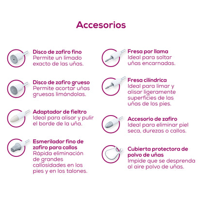 Kit de manicure y pedicure eléctrico profesional con taladro y accesorios Beurer