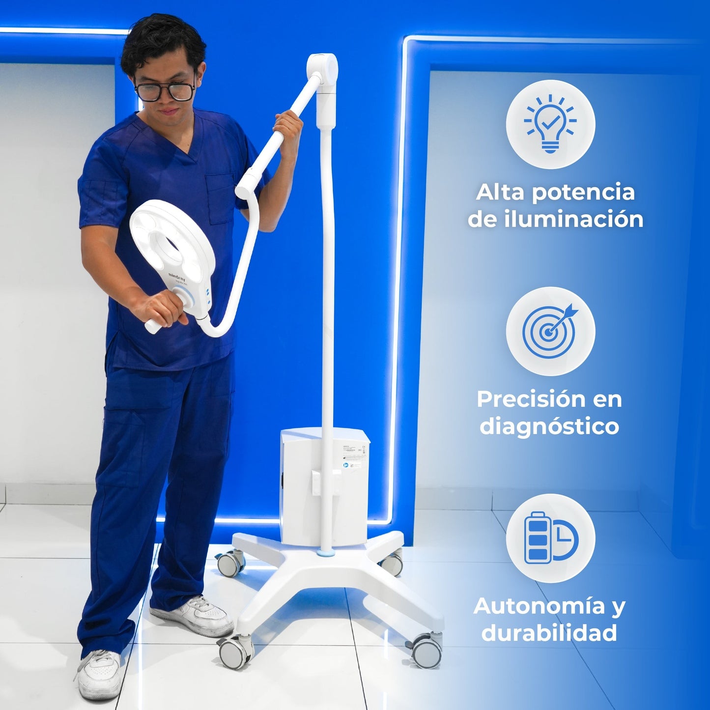 Lámpara quirúrgica móvil con batería, 1 satélite, HyLED200M I Marca Mindray