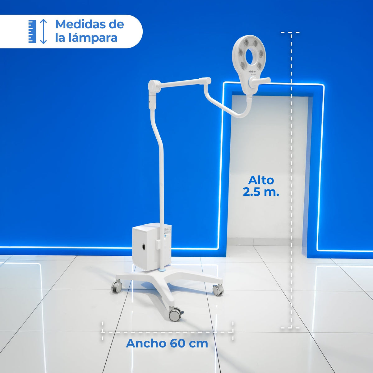 Lámpara quirúrgica móvil con batería, 1 satélite, HyLED200M I Marca Mindray