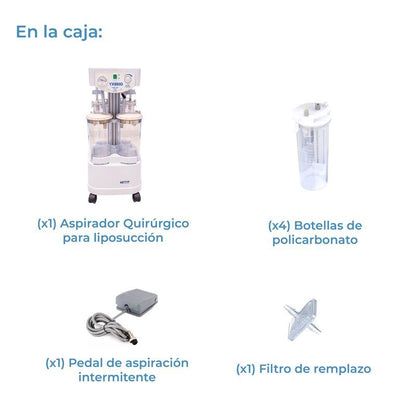 Máquina de Liposucción | Aspirador Quirúrgico para liposucción de 98 L x minuto | Modelo YX980D Aspiradores