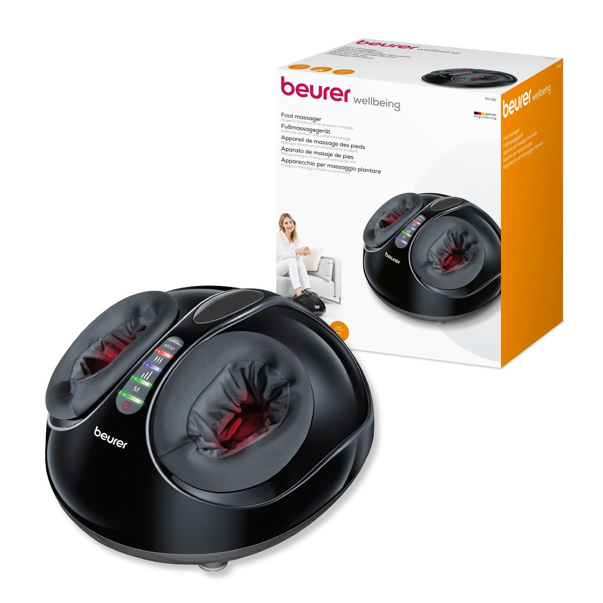 Masajeador de pies FM90 con 3 Opciones de Masaje Shiatsu, Calor y Aire / FM90 Marca Beurer