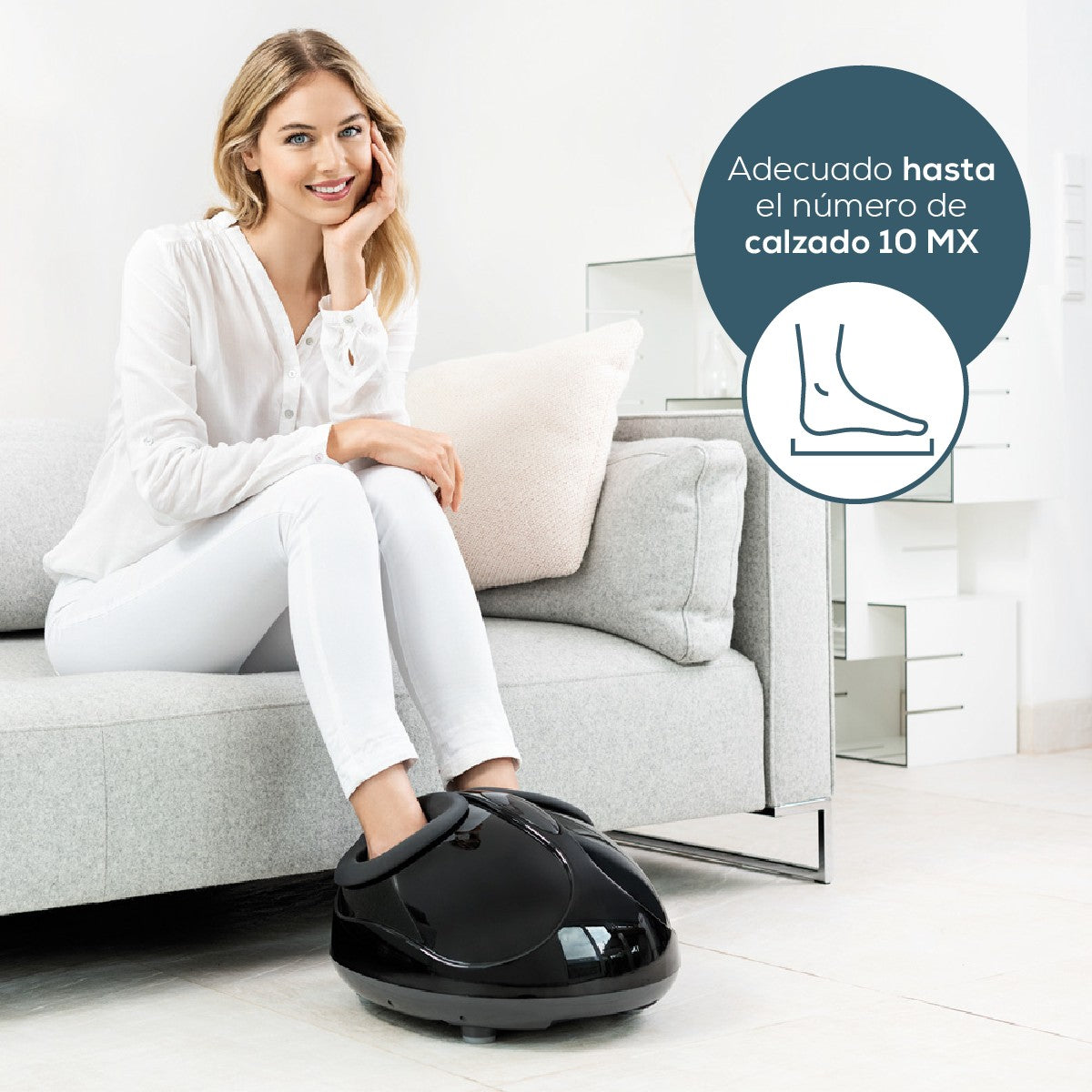 Masajeador de pies FM90 con 3 Opciones de Masaje Shiatsu, Calor y Aire / FM90 Marca Beurer