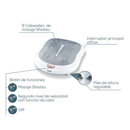 Masajeador de pies Shiatsu digital con ajuste de velocidad Beurer