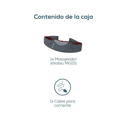 Masajeador Shiatsu 3D con 8 cabezales, 3 niveles de intensidad y funciones de luz y calor Beurer