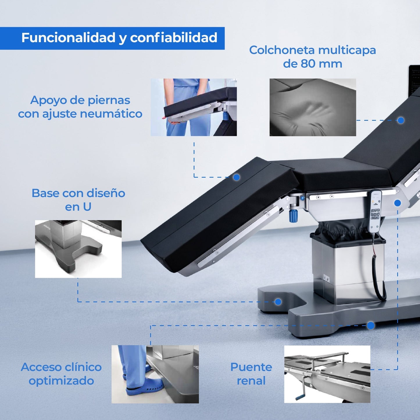 Mesa de Operaciones Eléctrica HyBase V3 | Mesa Quirúrgica con Control Bluetooth y Alta Capacidad Mindray