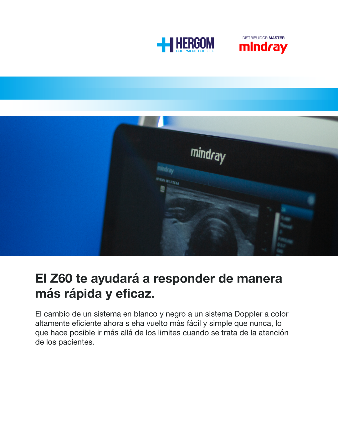 Equipo de ultrasonido portátil de ecografía para uso humano modelo Z60 + Transductores Convexo, Endocavitario y Lineal - Marca Mindray