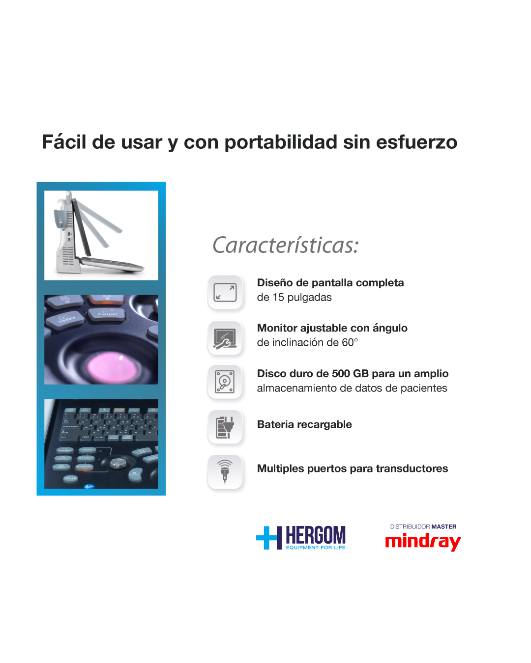 Equipo de ultrasonido portátil de ecografía para uso humano modelo Z60 + Transductores Convexo, Endocavitario y Lineal - Marca Mindray