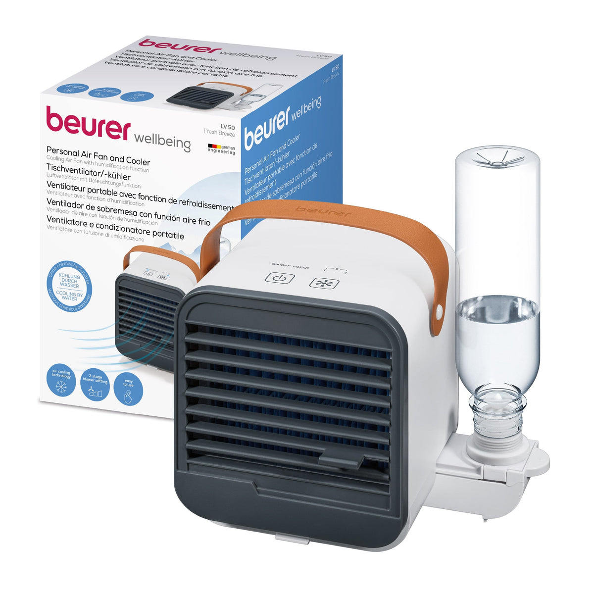 Mini enfriador y ventilador de Aire Portátil / Mini Aire Acondicionado LV50 Marca Beurer® con conexión USB