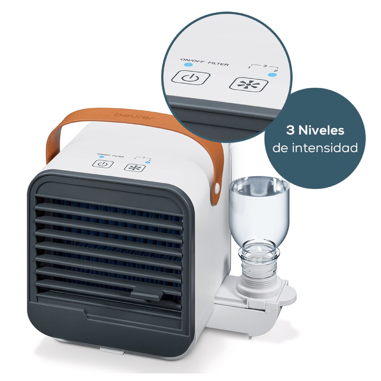 Mini enfriador y ventilador de Aire Portátil / Mini Aire Acondicionado LV50 Marca Beurer® con conexión USB
