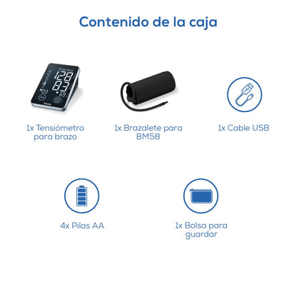 Monitor de Presión Arterial Beurer BM58 con Software HealthManager Beurer