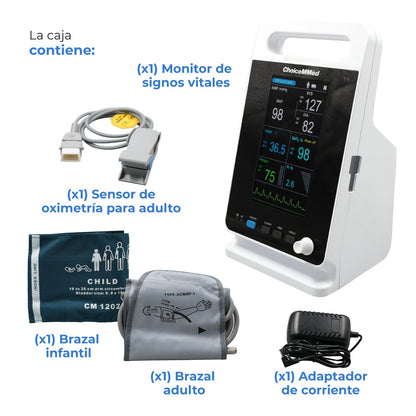 Monitor de signos vitales para uso adulto y pediátrico a color de 7" ligero y portátil Xignal