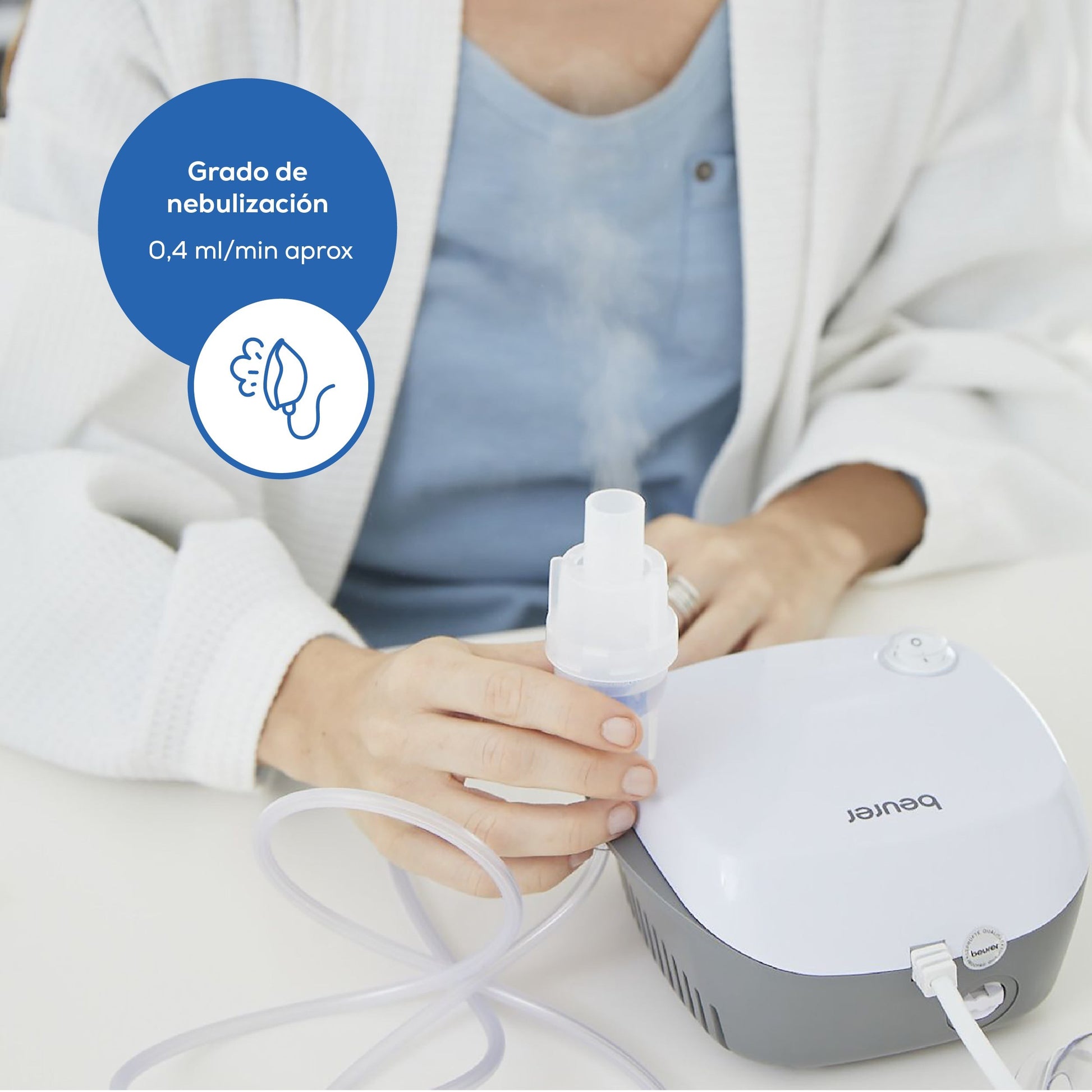 Nebulizador de compresor para niños o adultos con gran capacidad de nebulización modelo IH18 beurer®