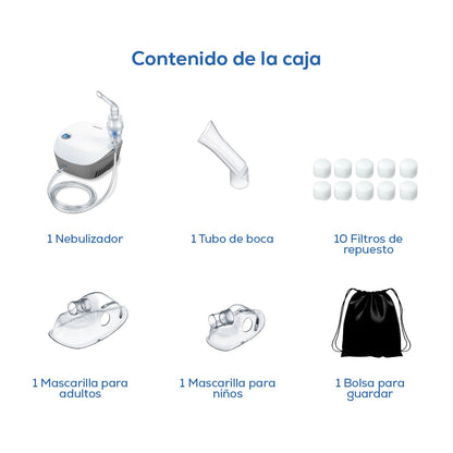 Nebulizador de compresor para niños o adultos con gran capacidad de nebulización modelo IH18 beurer®