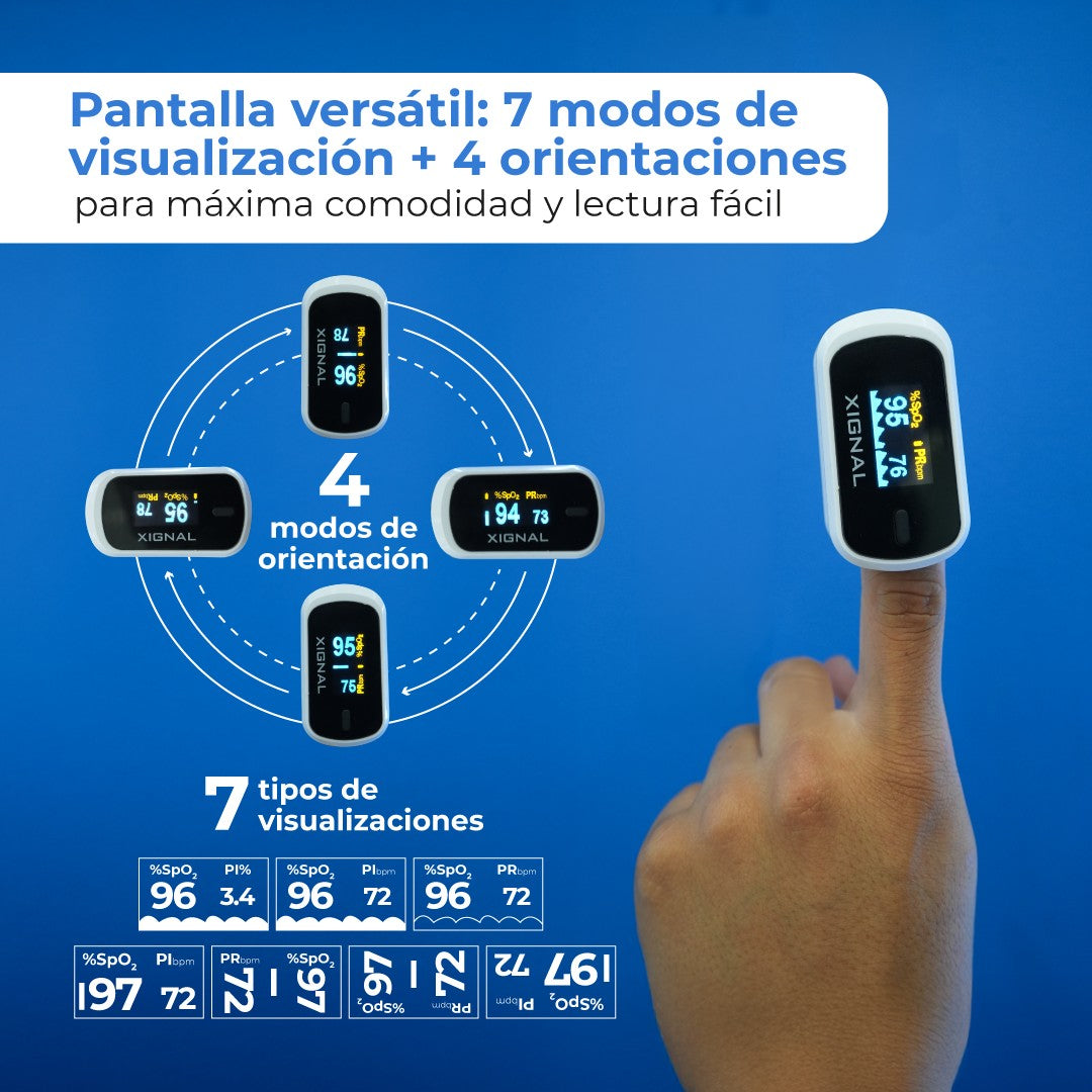 Oxímetro Portátil Xignal para Adulto y Niño | Pantalla OLED MD300C2 Xignal
