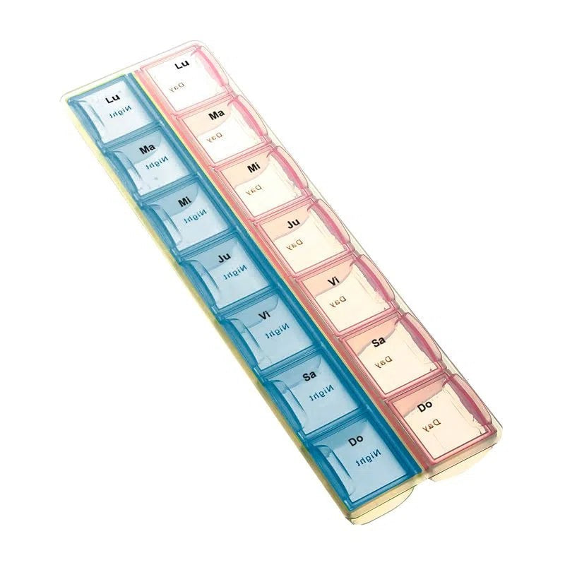 Pastillero organizador semanal con doble compartimento para Fácil planificación Handy