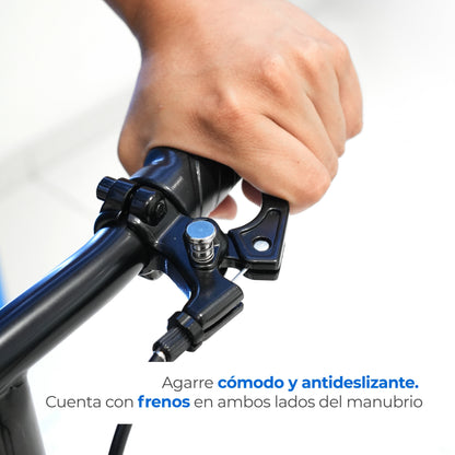 Patín de movilidad de acero inoxidable de 4 ruedas y freno con Altura ajustable para adultos Handy