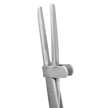 Pinza U.S para oclusion de tubo, quijada aserrada con guarda de 16 CM de longitud