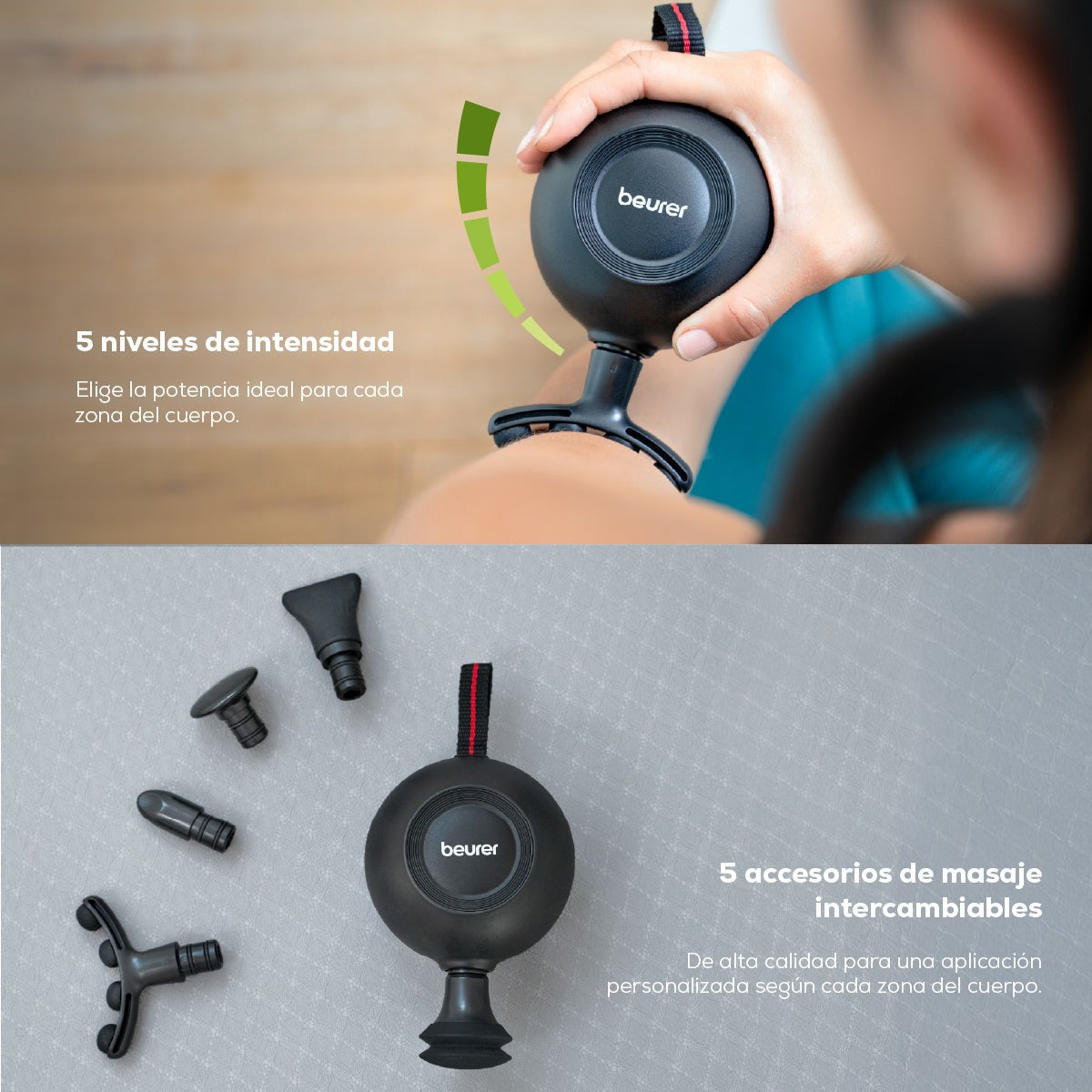 Pistola de masaje ergonómica con tecnología de sensor de presión MG101 Beurer