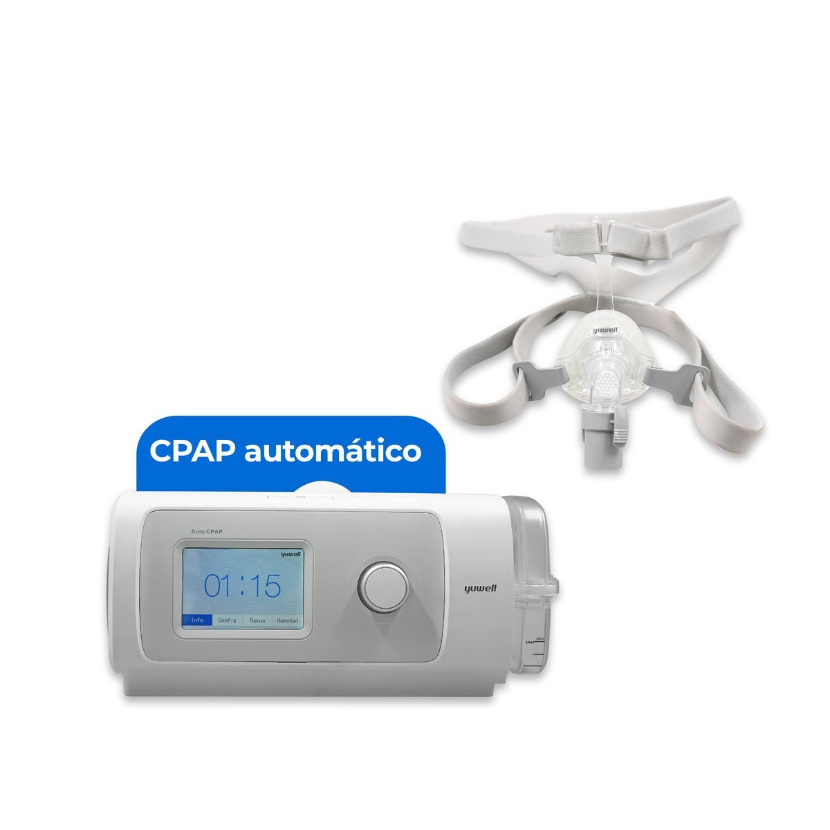 Respirador CPAP Automático modelo RY450 con mascarilla incluida y estuche Handy