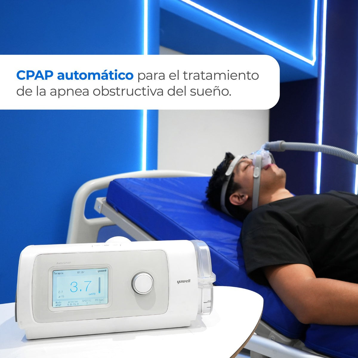 Respirador CPAP Automático modelo RY450 con mascarilla incluida y estuche Handy