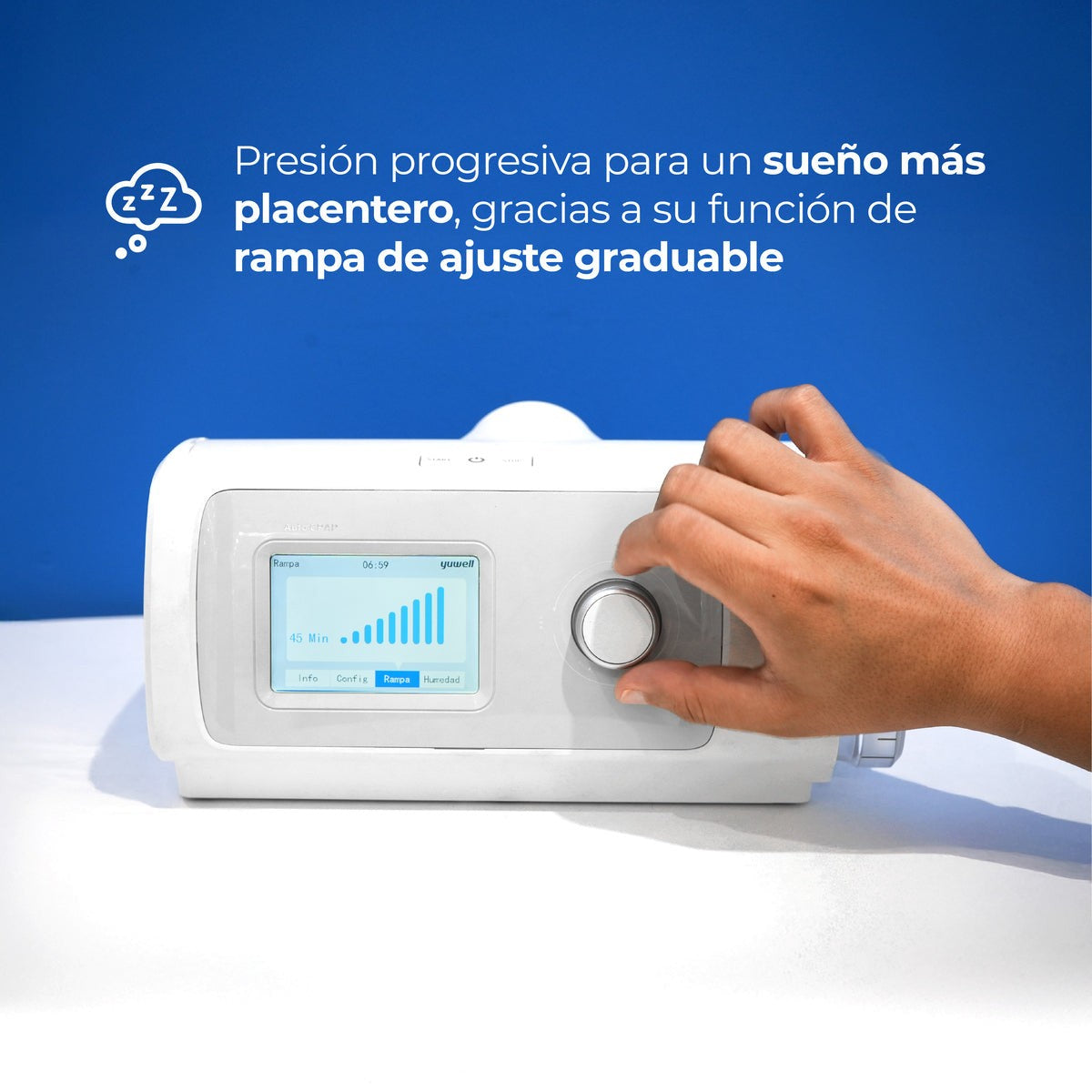 Respirador CPAP Automático modelo RY450 con mascarilla incluida y estuche Handy