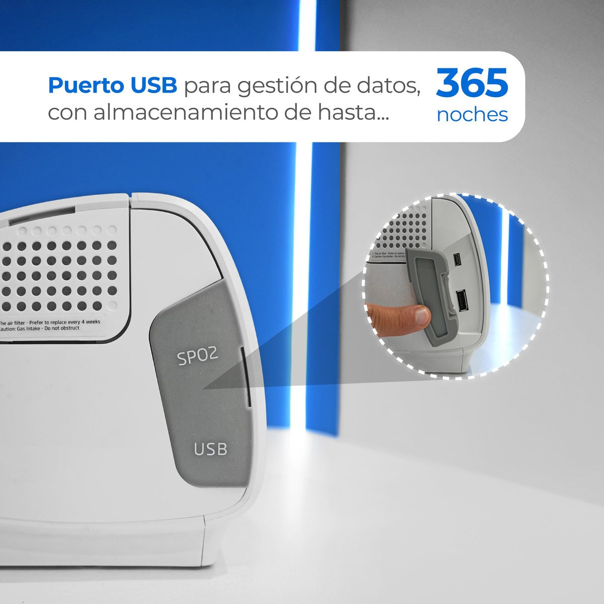 Respirador CPAP Automático modelo RY450 con mascarilla incluida y estuche Handy