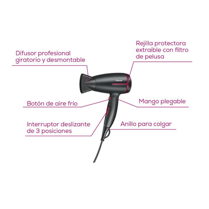 Secadora de cabello HC25BF2025 limited edition cherry Beurer