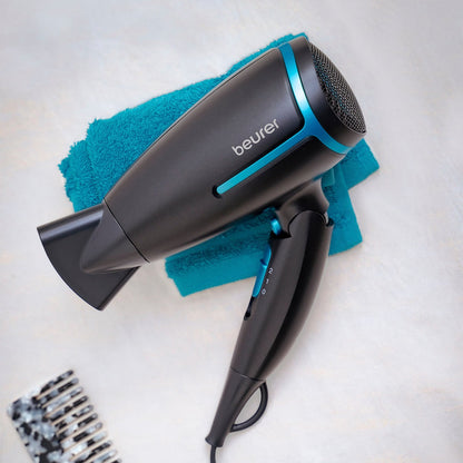 Secadora de viaje para cabello con mango plegable ergonómico 2 niveles de velocidad / HC25BF23 Beurer