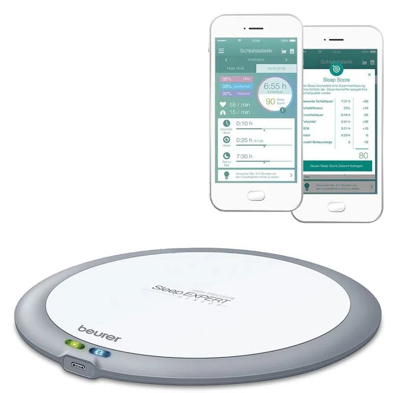 Sensor de Sueño Bluetooth para mejorar el tiempo de descanso al dormir con hipnograma, medición cardiaca y respiratoria Beurer