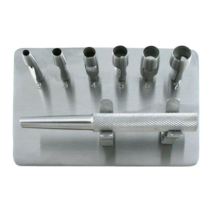 Set Punch Dérmico Keyes de Acero Inoxidable con Puntas Intercambiables
