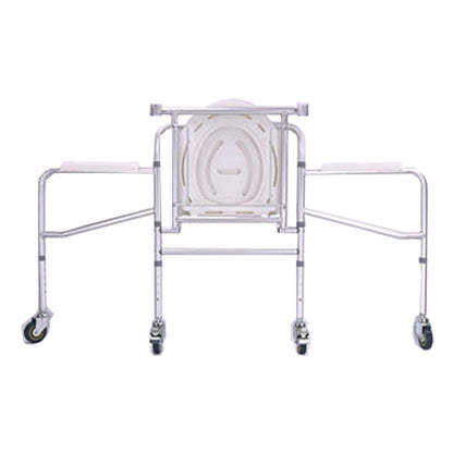Silla Cómodo Plegable de Aluminio, con Altura Regulable, Tapa, Ruedas y Bloqueo Seguro Handy