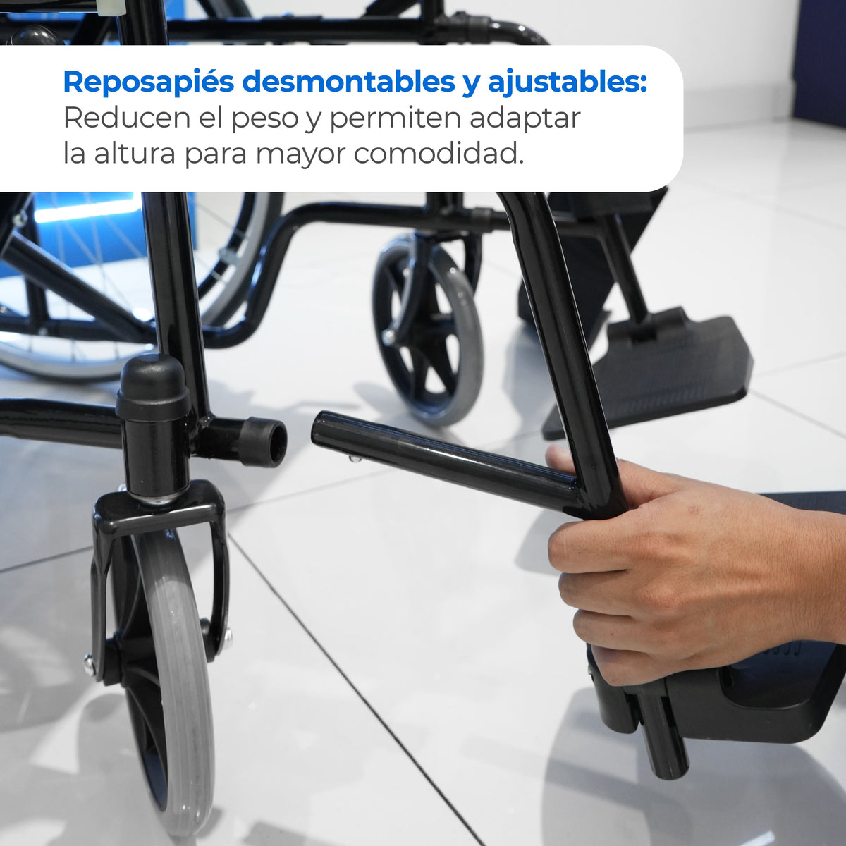Silla de Ruedas Manual S100B para Adulto con Reposapiés Desmontables y Freno | Hasta 100 kg Handy
