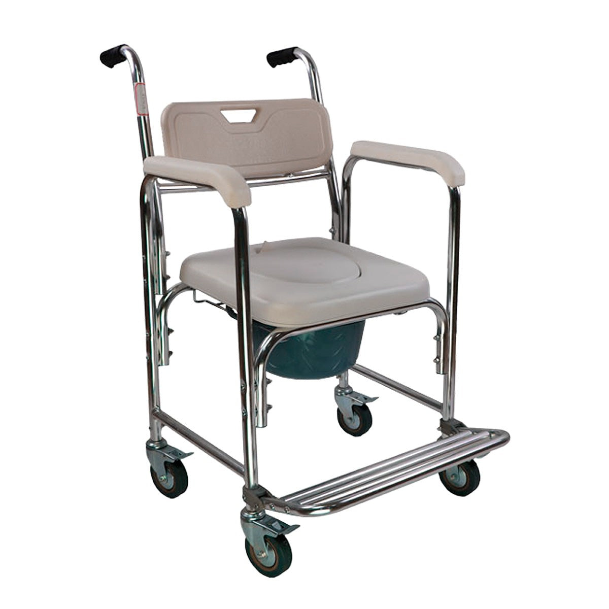 Silla inodoro plegable de aluminio ergonómico portátil con ruedas de Fácil transporte Handy