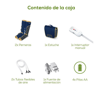 Sistema de presoterapia entrenador de venas con intensidad ajustable Beurer