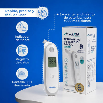 Termómetro Digital de Oído Medición Rápida TIYO01 Checkatek