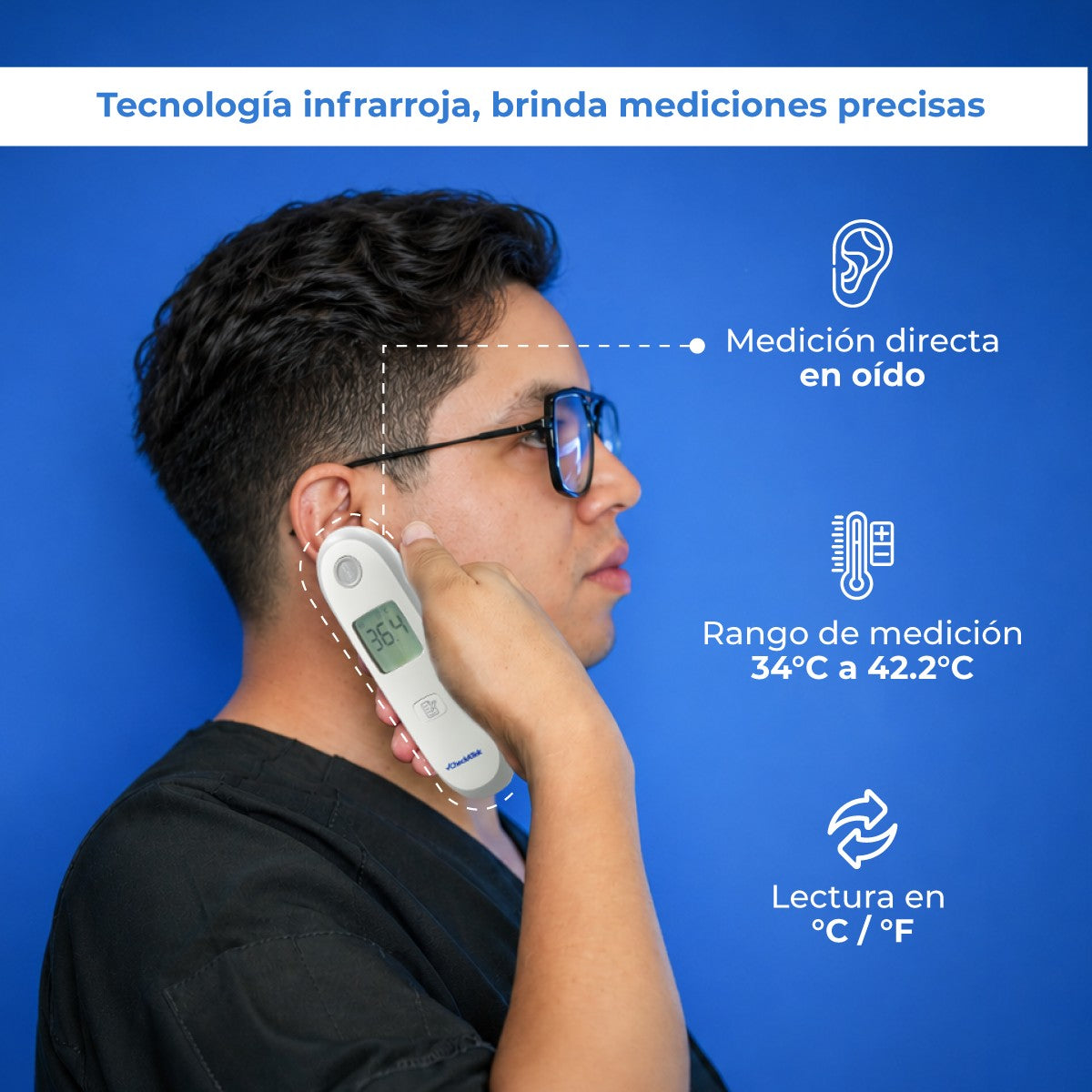 Termómetro Digital de Oído Medición Rápida TIYO01 Checkatek