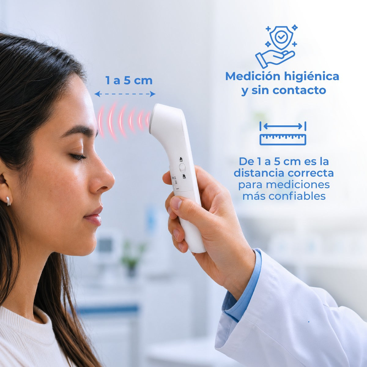 Termómetro sin contacto infrarrojo digital con pantalla retroiluminada Marca Checkatek