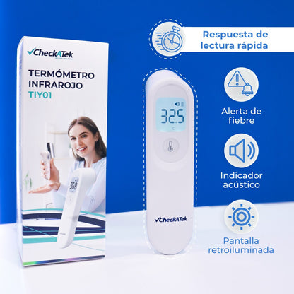 Termómetro sin contacto infrarrojo digital con pantalla retroiluminada Marca Checkatek