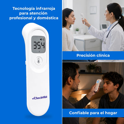 Termómetro sin contacto infrarrojo digital con pantalla retroiluminada Marca Checkatek