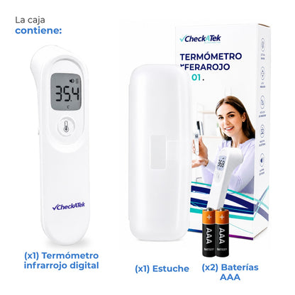 Termómetro sin contacto infrarrojo digital con pantalla retroiluminada Marca Checkatek